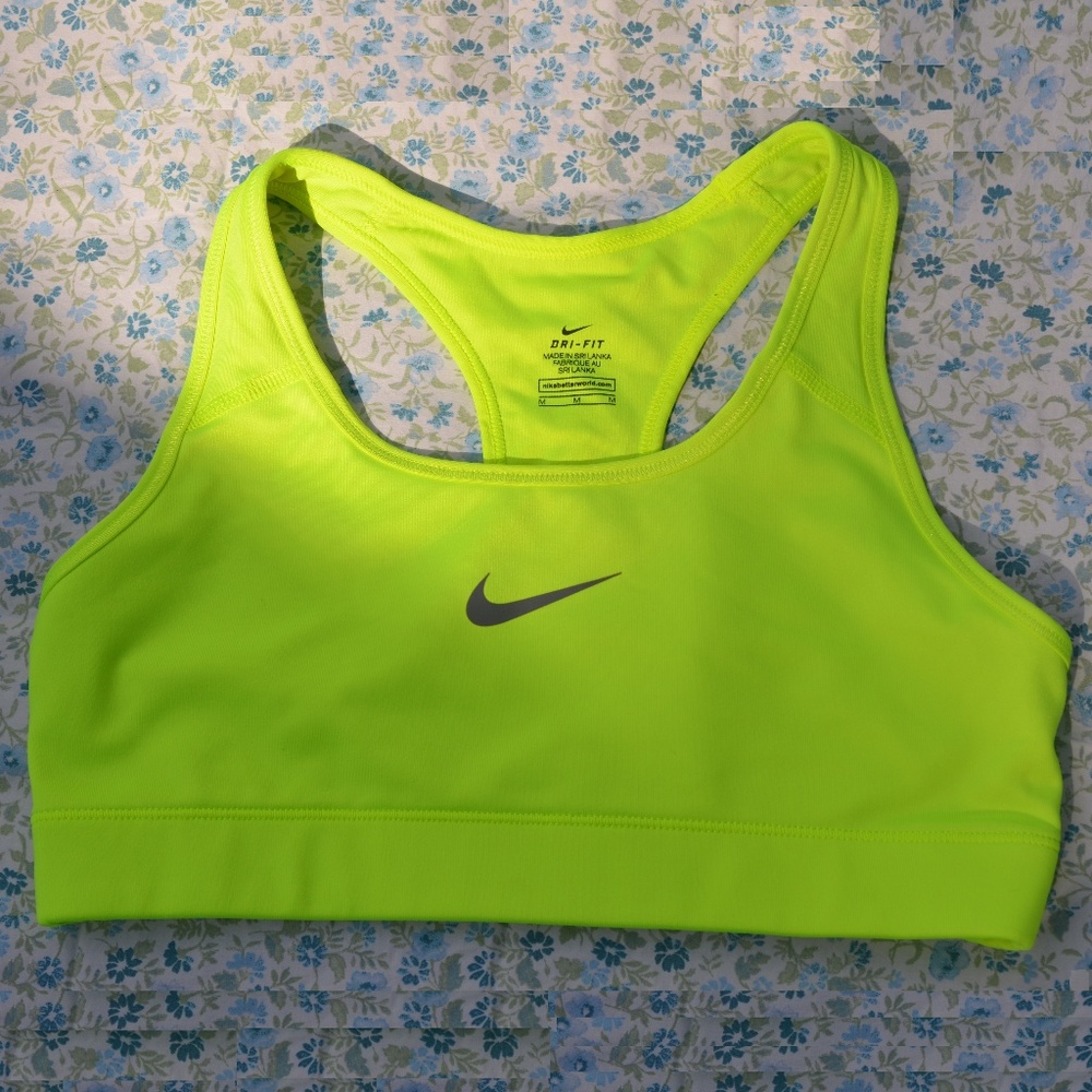 Nike Dri-Fit Sports Bra Volt Yellow Size Medium #3
